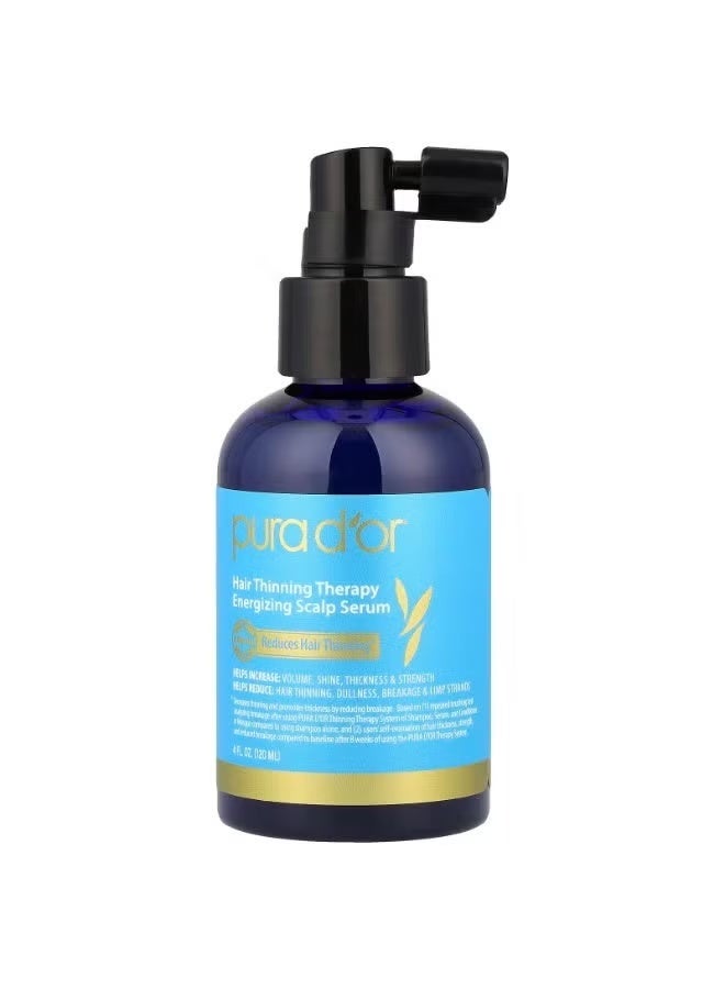 Pura D'or, Hair Thinning Therapy Energizing Scalp Serum, 4 fl oz (120 ml) - Image 1